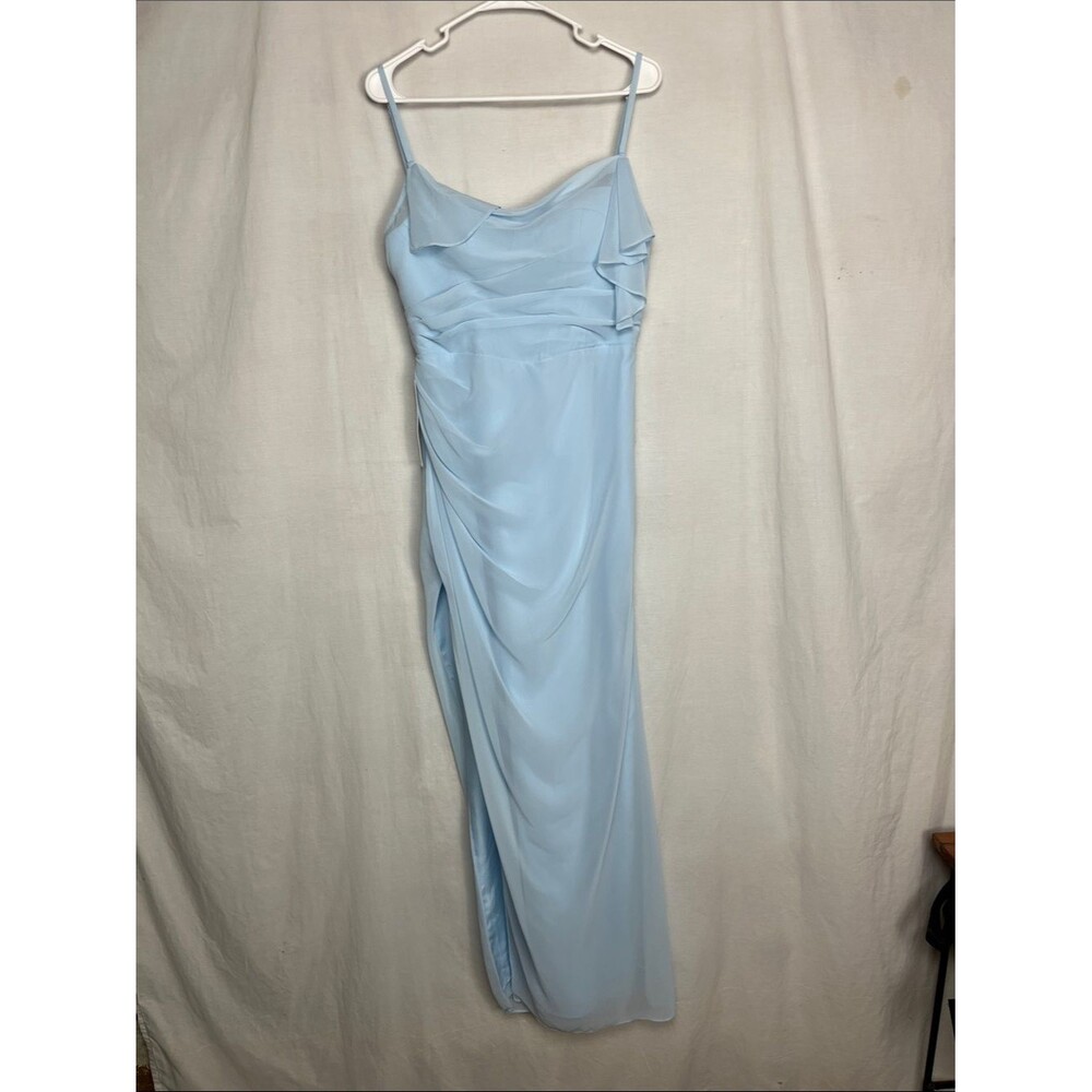 NWT Azazie Sky Blue Jasmine Pastel Flowy Maxi Dress